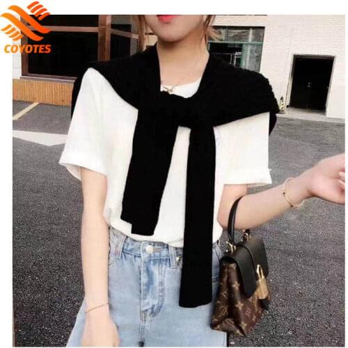 COYOTES Knit Sweaters Shawl Cloak Women Outer Wear Spring Summer Wild Sleeveless Shrugs Air-Conditioning Shirt Waistcoat