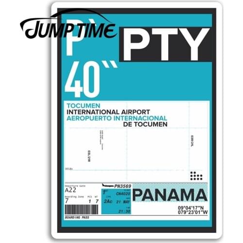 Jump Time for Tocumen Airport Vinyl Stickers Panama Sticker Laptop Luggage Truck Window Bumper Decal Waterproof Accessories