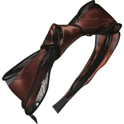 Chiffon Lace Womens Toothed Bow Knot Elegant Vintage Lady Headband Slip Simple Fashion Wild Sweet Korean Style Female Scrunchie