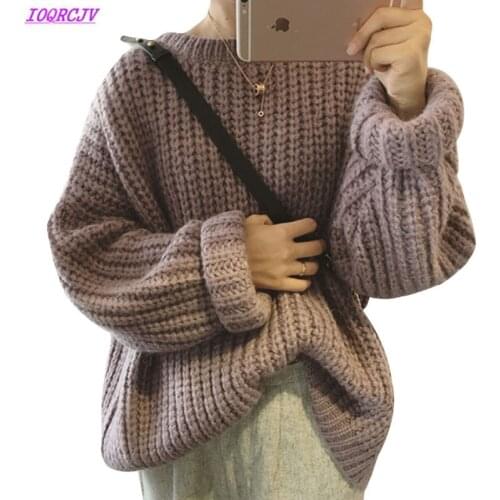 Coarse Pullover Womens sweaters European Casual Winter Long Sleeve Sweater Female Jumper Autumn Warm Oversized Sweater Tops W207