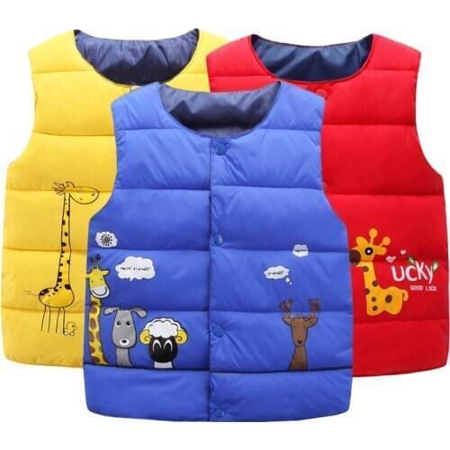 Baby Boys Girls Vest Children Outerwear Clothing Toddler Girl Padded Warm Winter Down Waistcoat Autumn Kids Outfits Clothes