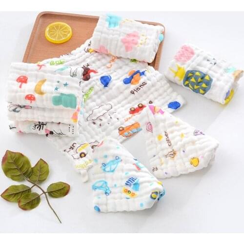 1pc Gauze Baby Towel 30x30cm Muslin Cotton Infant Face Towel Six-layers Skin-friendly Kids Shower Towel Absorbent Handkerchie