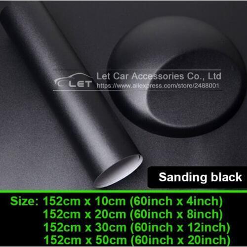 10/20/30/50x152CM matt sanding black Vinyl Car Wrap Sticker matt black Film Wrap Vinyl For HOOD Roof black matte car wrap film