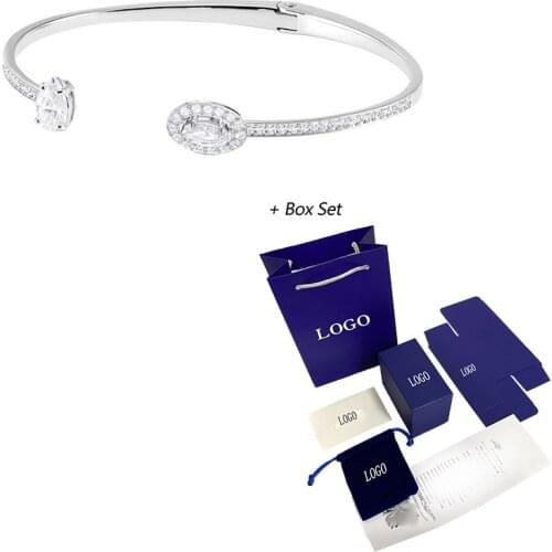 2020 Fashion Jewelry SWA New ATTRACT Bracelet White Gold Elegant ATTRACT Danish Drop-shaped Crystal Female Romantic Gift