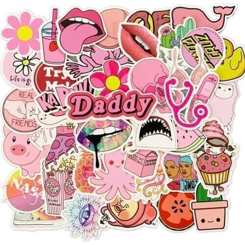 50/100PCS Beautiful Lovely VSCO Girl Stickers Gift Kawaii Cartoon Decal Pegatinas For DIY Guitar Laptop Stationery Sticker Toys