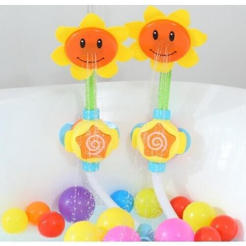 50pcs Baby Bath Toy Sunflower Shower Faucet Baby Bath Spout Play Swimming Bathroom Toys Summer Bathing