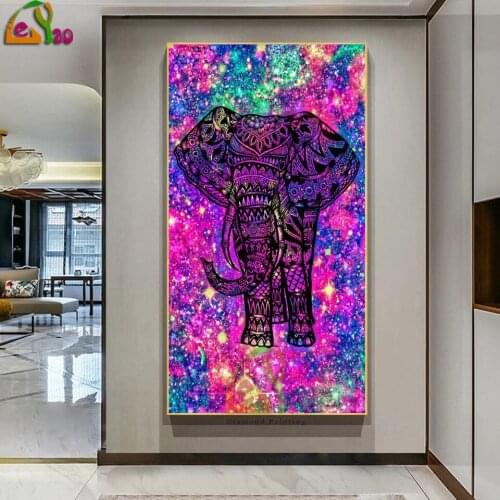 5D DIY Diamond Painting Tribal Elephant Full Square Diamond Embroidery Animals Mosaic Rhinestone Pictures Home Decor Art
