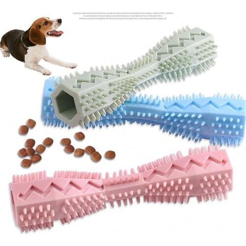 Pet Dog Chewing TPR Bite-Resistant Molar Toy Puppy Dog Training Puzzle Leaking Food Supplies Dog Toothbrush Tooth Cleaning Stick