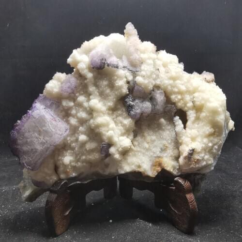 Large grain purple Fluorite Crystal, crystal cluster and fluorite aluminum anhydrite mineral symbiosis stone decorative specimen