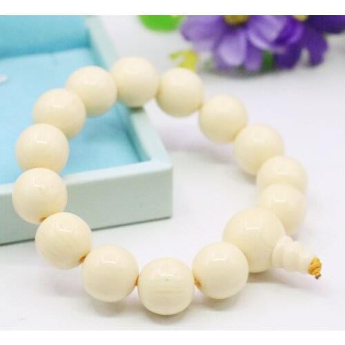 14mm Round White Beeswaxs Resin Bracelets Tee Joint Female Elastic Bracelets Chain Women Girls DIY Fashion Jewelry Making Design