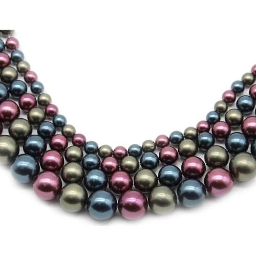 Natural Freshwater Purple Green Pearls Beads Round Loose Spacer Beads Perles For DIY Necklace Craft Bracelet Jewelry Making 15"