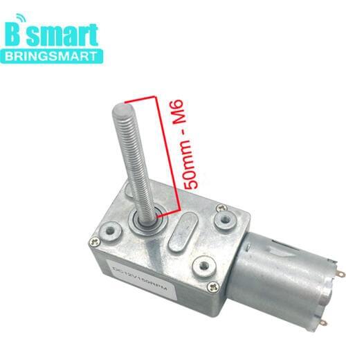 Bringsmart JGY370 12v DC electric motor Worm Gear Motor 6v 24v M6 Screw Shaft 50mm Micro Turbine mini Motor Reversed Self-lock