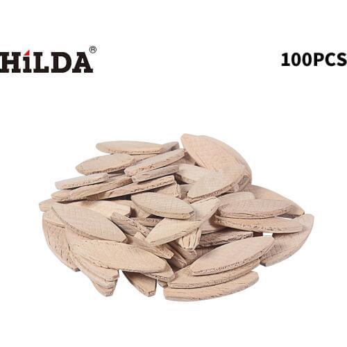 HILDA 100PCS No. 0# Assorted Wood Biscuits For Tenon Machine Woodworking Biscuit Jointer