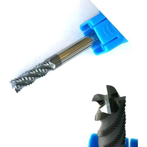 6mmx15mm HRC55 Roughing End Mills 4 flutes Milling cutters CNC rough EndMill Tools Carbide router bits milling bits