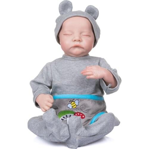 NPK 19inch Levi Bebe Doll Reborn Popular Sleeping Baby Newborn Boy Doll Multiple Layers Lifelike Painting Full Body Silicone