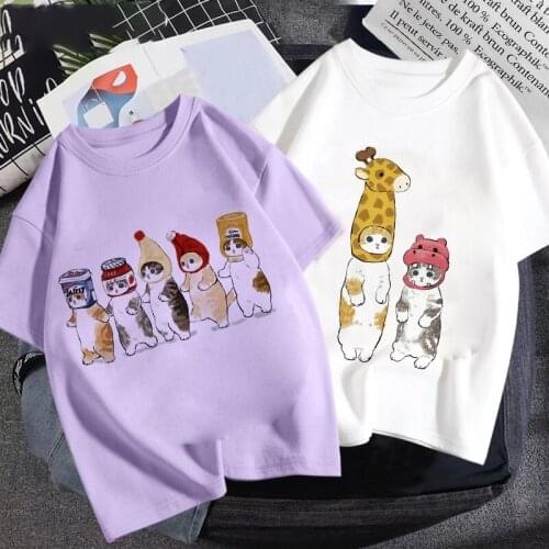 Summer Clothes 2021 Cure Cat Printed T-Shirt Baby Things For Girls Clothes For Boys T Shirt Kids Boy 3 Colors Short Sleeve Tops