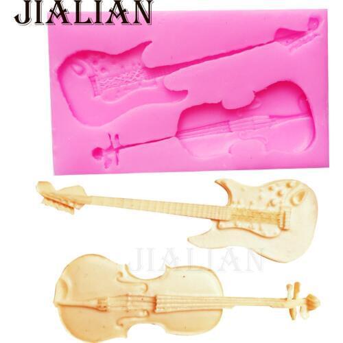 Lute silikon form Piano music fondant decoration silicone mold DIY Cake Decorating Tools Baking mould T0983