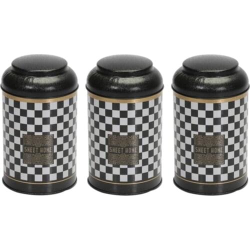 Sweet Home Black Triple Metal Storage Container Set
