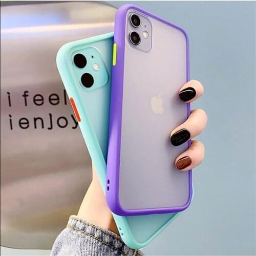 Mint Hybrid Matte Bumper Phone Case for Iphone11 12 Pro Max Xr Xsmax 6s 8 7 Plus Shockproof Tpu Silicone Cover