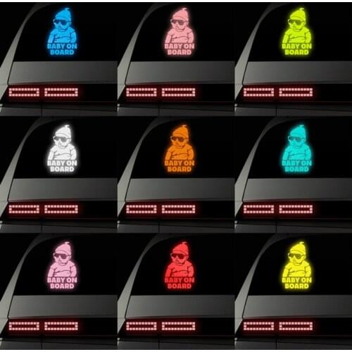 12.5*20cm Baby ON Borad Car Sticker and Decal Car Reflective Sticker Car Styling Decor Safety Warning Auto Window Body Sticker