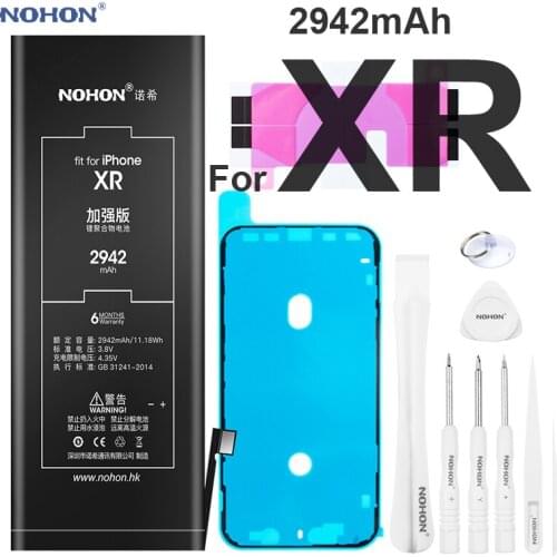 Nohon Battery For iPhone XR iPhoneXr 2942mAh Capacity Built-in Li-polymer Battery, For Apple iPhone XR iPhoneXr Batteries +Tools