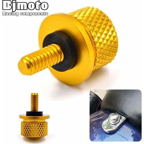 New Aluminum Motorcycle Knurled Rear Seat Bolt Screw For 1996-2015 Harley Sportster Dyna Street Glide Road Glide Wide Glide