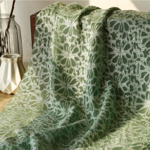 New Style Flower Geometric Short Tassel Jacquard Fabric Cut Floral Cloth For Clothing Dress Shirt,By The Meter