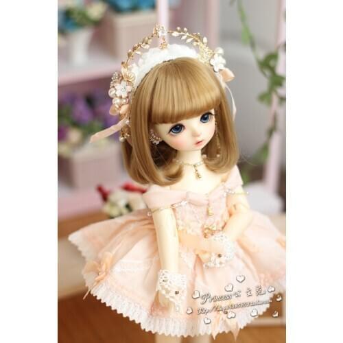 BJD doll wig is suitable for 1/3 1/4 1/6 1/8 size fashionable neat bangs, short pear flower, air bangs and high temperature silk