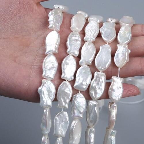 16 inch fish shape keshi baroque loose freshwater pearl