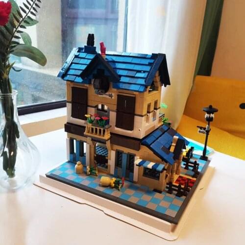 The Rural villa Cottage Model Building Blocks Brick Set Street View Serie Classic Country House Toys For Children Birthday Gift