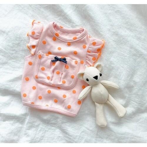 Cute Dots Cat Shirt Puppy Vest Cartoon Dog Clothes Summer Doggie Costumes Yorkshire Pomeranian Bichon Poodle Schnauzer Clothing