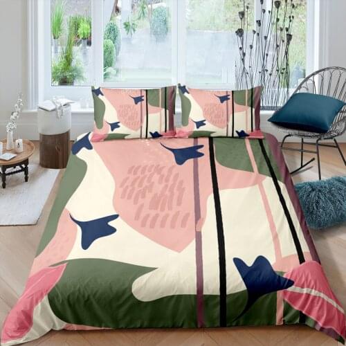 Nordic Pastoral Bedding Set Leaves Printed Duvet Cover Set Luxury Bed Cover Quilt Covers King Queen Size Comforter Cover Sets