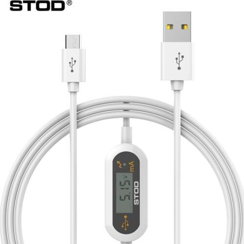 STOD Micro USB Cable LED Monitor Current Voltage 2A Fast Charge Protect For Samsung Lenovo Huawei ZTE Xiaomi Charger Detect Wire