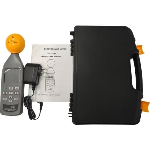 TES-593 EMF Meter Triaxial Data Logger The Electromagnetic Radiation Detector ElectroSmog Meter 3 Axis Isotropic Measurements