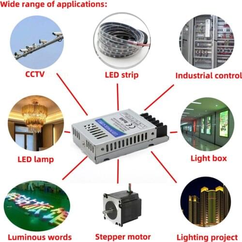 Ultra Thin LED Power Supply DC 12V 24V Lighting Transformers 25W AC110v 220v 240V Flat Panel led Driver Adapter For LED Strips