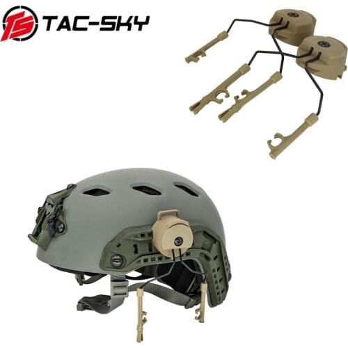 Military tactical Peltor helmet headset stand Fast Ops core helmet rail adapter comtac i ii iii ivTAC-SKY tactical bracket DE