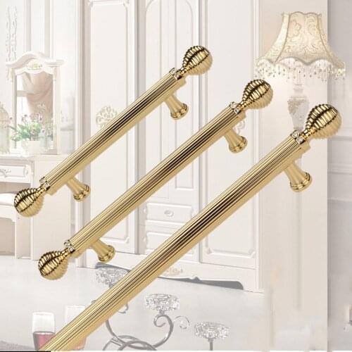 Gold Cabinet Handles Wardrobe Cupboard Drawer Dresser Furniture Pull Door Handle Knobs High Quality Furniture Hardware Handle