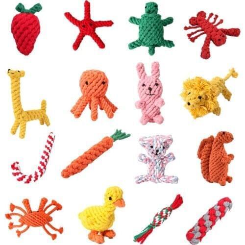 1pc Pet Dog Toys Cartoon Animal Dog Chew Toys Durable Braided Bite Resistant Puppy Molar Cleaning Teeth Cotton Rope Toy