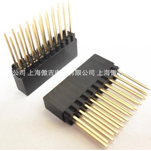 10Pcs PC104 20 Pin 2x10 Pin 2.54mm Female Double Row Straight Pin Header Strip Gold-plated