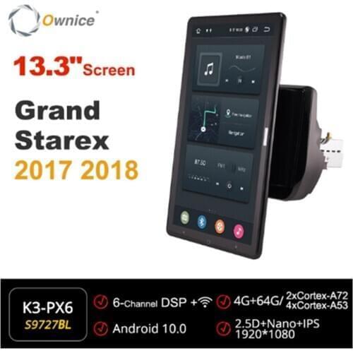 13.3 Inch 1920*1080 Ownice 1 Din Android 10.0 Car Radio ForHyundai H1 Grand Starex 2017 2018 GPS Audio Player Auto Rotatable