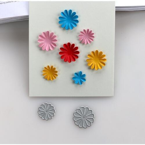DUOFEN METAL CUTTING DIES small daisy flowers 2pcs set stencil DIY Scrapbook Paper Album 2019 new