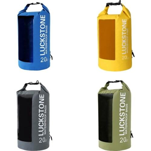 20L Waterproof Dry Storage Bag Roll Top Dry Sack Gear with Double Shoulder Strap