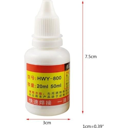 20ml Powerful Rosin Soldering Agent No-clean Flux Stainless Steel White Plate Iron 18650 Battery Welding Water Liquid Flux