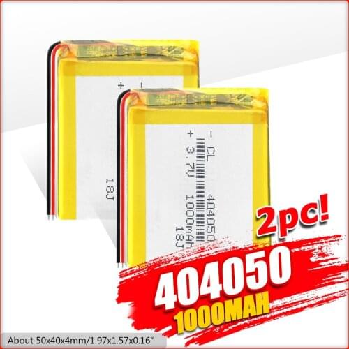 3.7V Lipo cells 404050 1000mah Lithium Polymer Rechargeable Battery For MP3 MP4 Tachograph Bluetooth speaker Toy LED Lamp