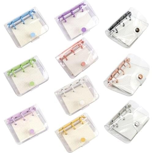 3 Holes Mini PVC Loose Leaf Transparent Diary Notebook Pocket Traveler Planner Note Book Office Supplies