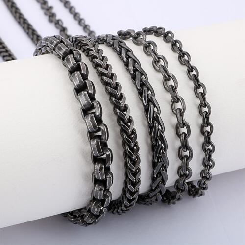 For Mens boys Hip Hop Jewelry stainless steel vintage black Link Chain necklace .choose style .great gifts