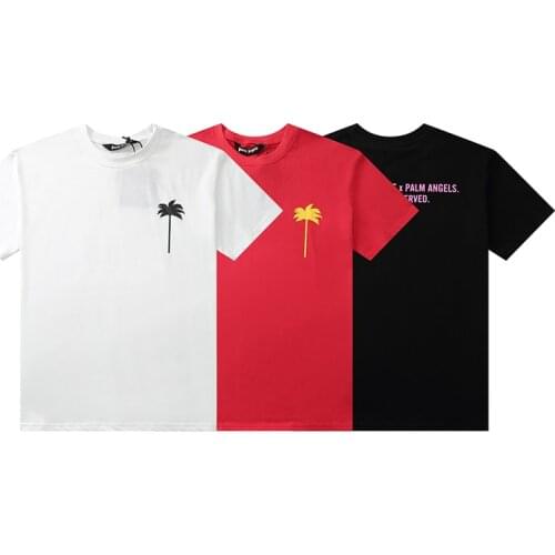 Palm Angels 21SS Logo letters Print Short sleeve t-shirt Men and Women Round Neck Casual Loose T-shirt New