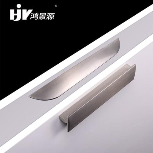 HJY Cupboard Furniture Handles Aluminum Hardware Handles for Kitchen Brushed Cabinet Pulls Drawer Modern Knobs Hole 160mm A012