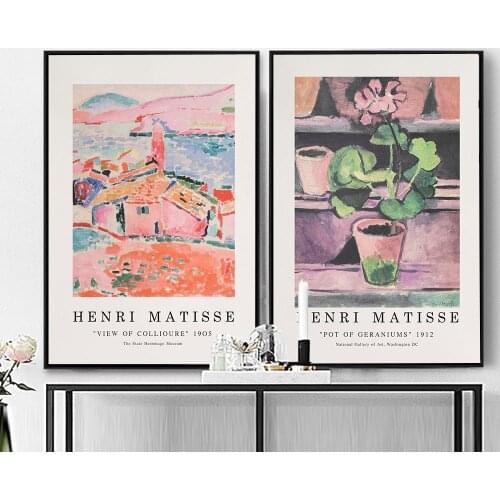Henri Matisse Exhibition Posters And Prints Geraniums View of Collioure Art Pictures Canvas Painting For Living Room Home Decor