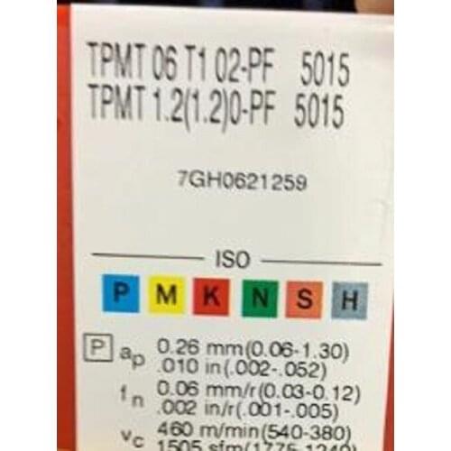 10PCS CARBIDE INSERT TPMT06T102 PF5015